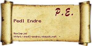 Pedl Endre névjegykártya